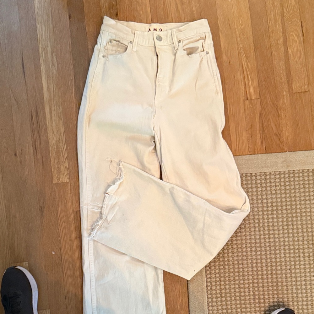 AMO Women's Straight Leg Tan Jeans